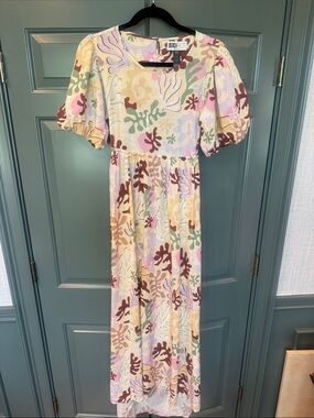 Beach Riot Pastel Abstract Floral Maxi Dress in Cream, Pink & Sage
